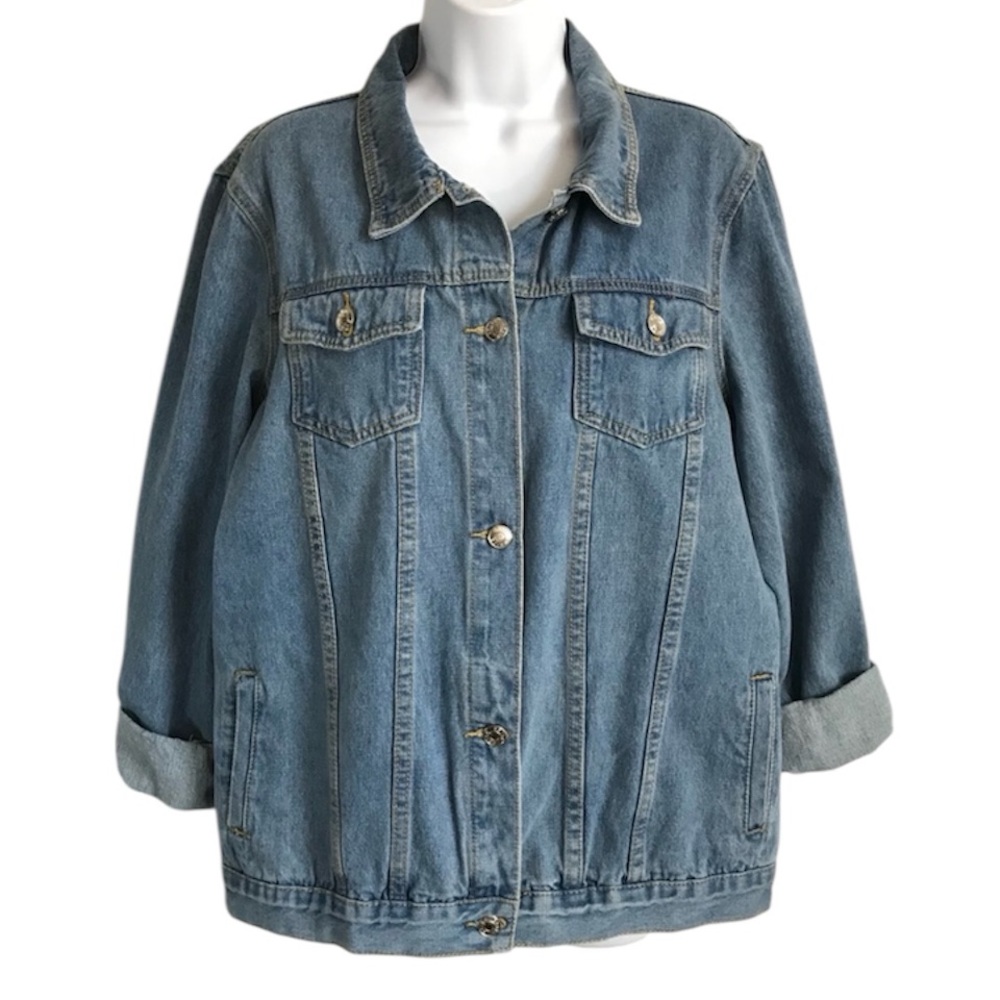 BRIDE Women’s XXL David's Bridal Embroidered Classic Blue Denim Jean Jacket EUC - Picture 2 of 16
